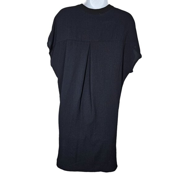 Astr The Label Crepe V-Neck Shift Dress Short Sleeve Black Women's Medium - Picture 2 of 10